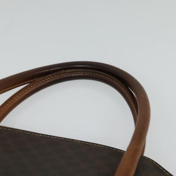 CELINE Macadam Canvas Hand Bag Pvc Leather Brown Gold - Picture 8 of 12